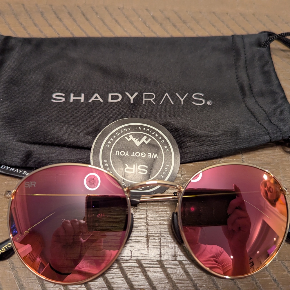 Shady Rays Pink and Gold Round Sunglasses